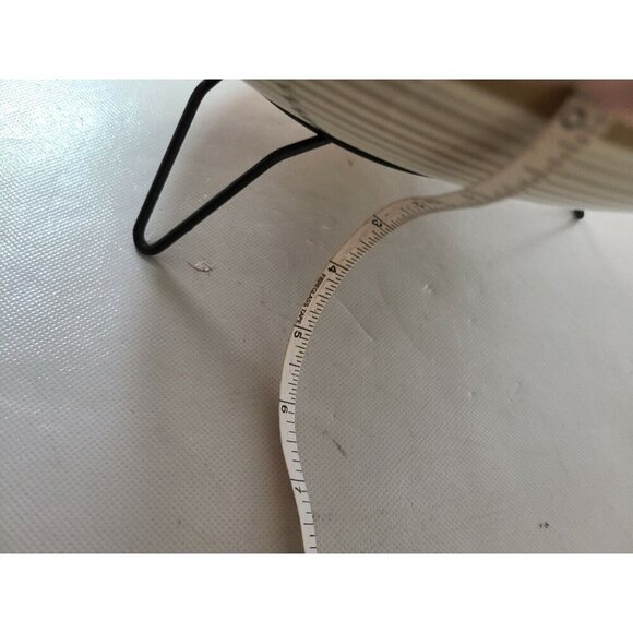 Vintage Japan Pottery Green Bamboo Pattern Bowl Black Rim With Stand Large RARE - Picture 8 of 8